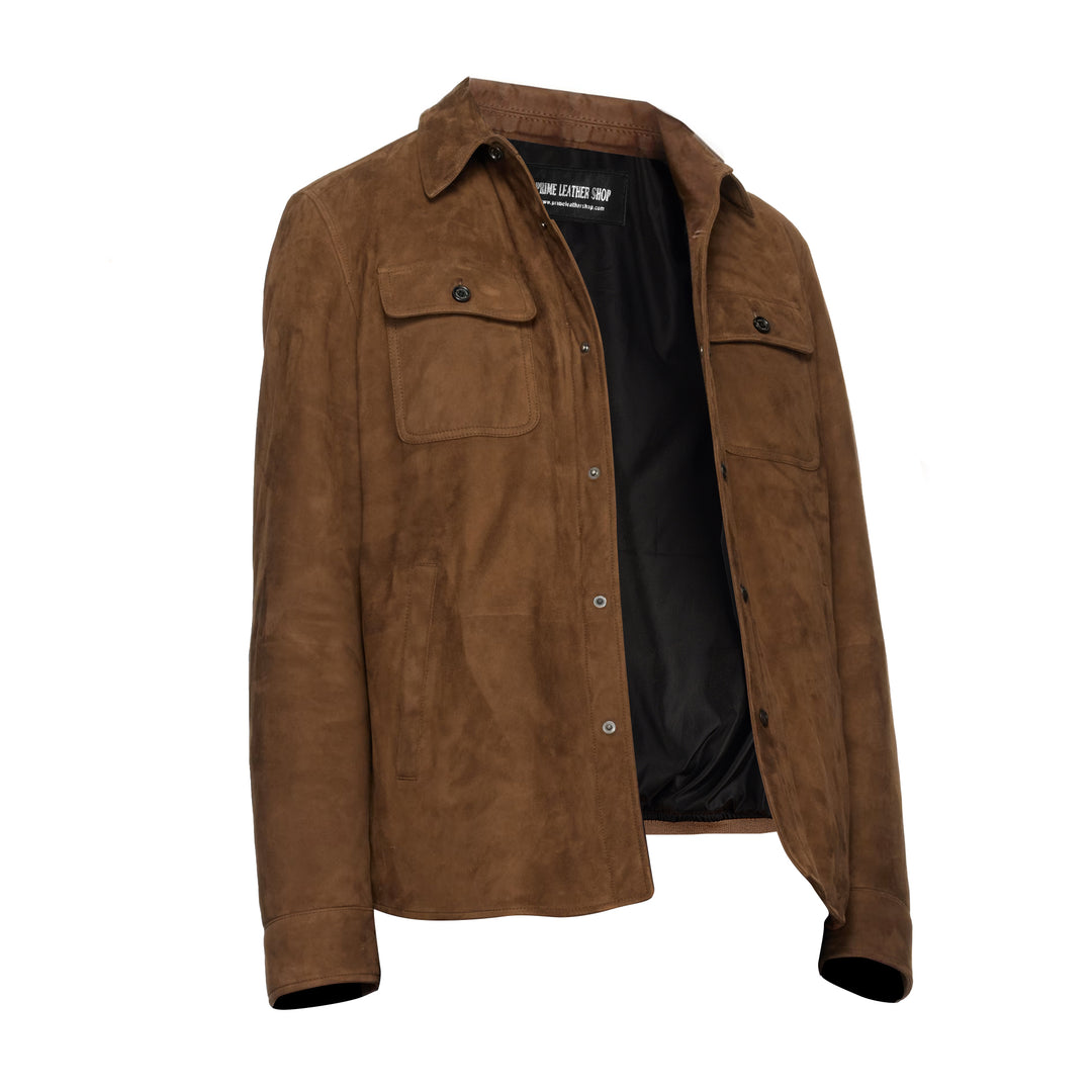 Brown Suede Utility Biker Jacket | Leather Jackets AU Primeleathershop