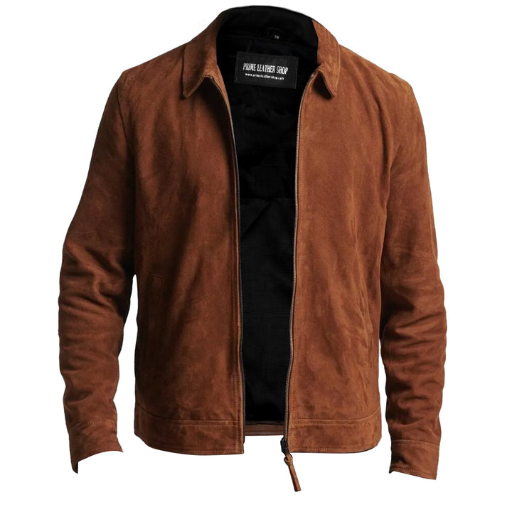 Crowe Coastal Brown Suede Jacket | Leather Jackets AU Primeleathershop