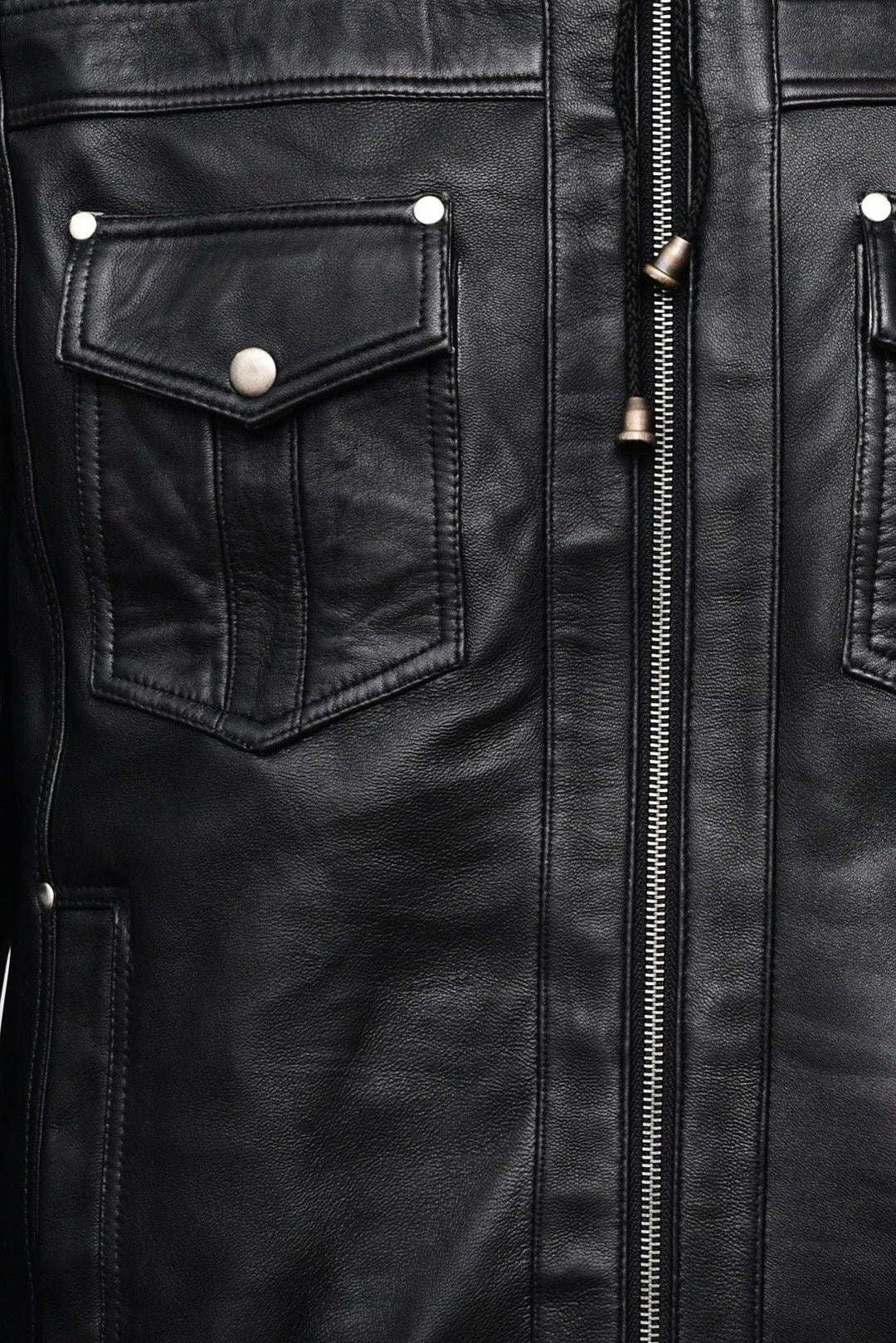 Federer Classic Hooded Leather Jacket | Leather Jackets AU Primeleathershop
