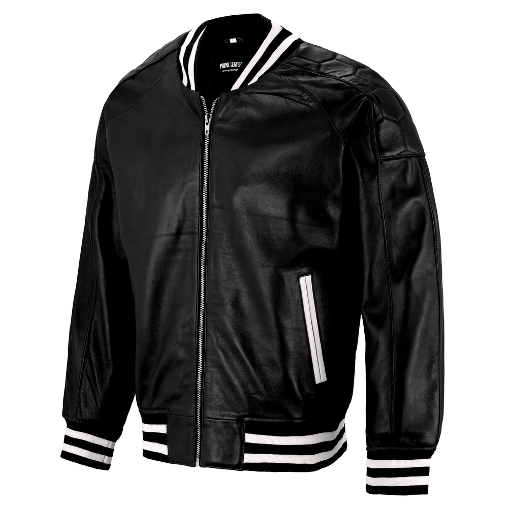 Highlands Cityscape Bomber Leather Jacket | Leather Jackets AU Primeleathershop