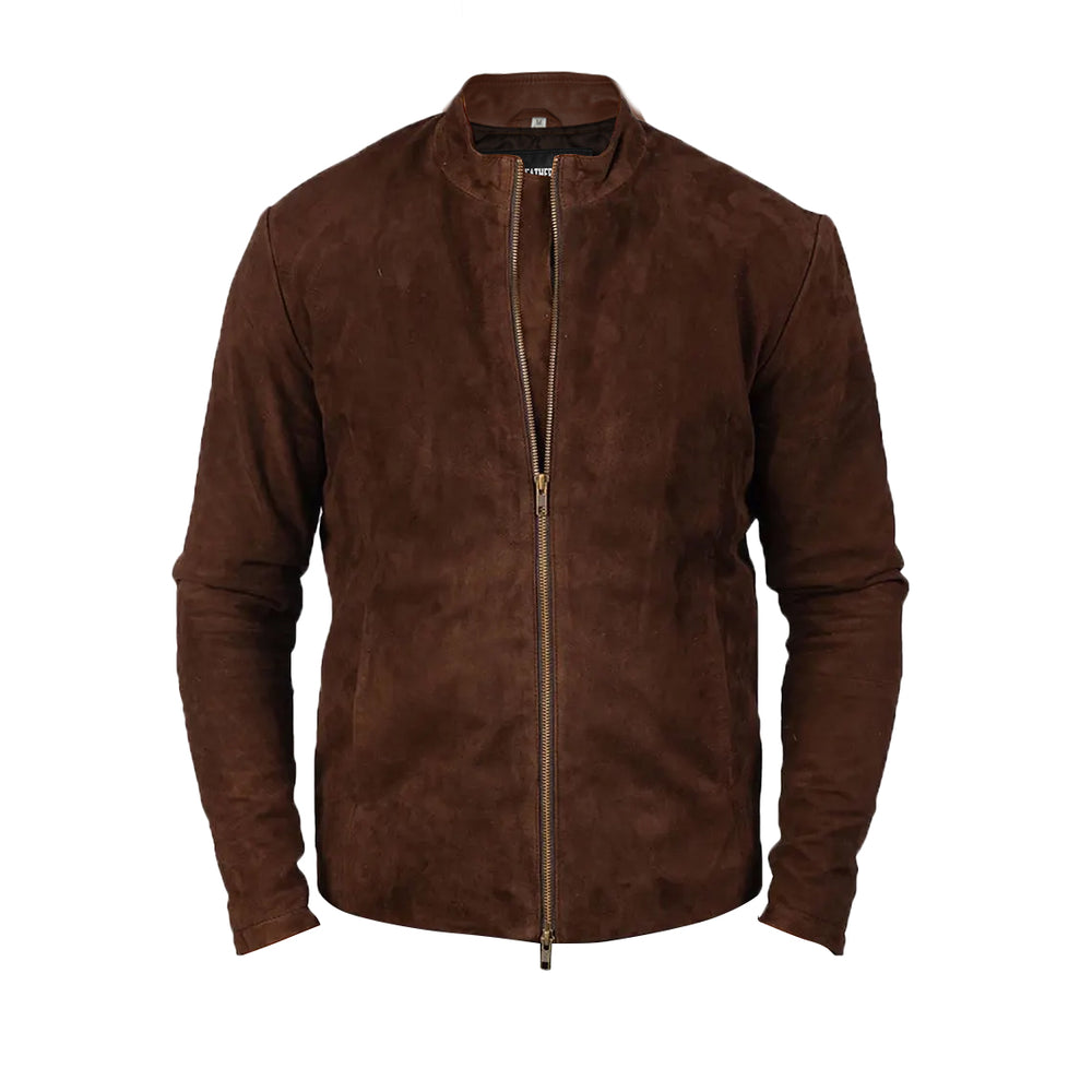 Harrington Coastal Brown Suede Jacket | Leather Jackets AU Primeleathershop