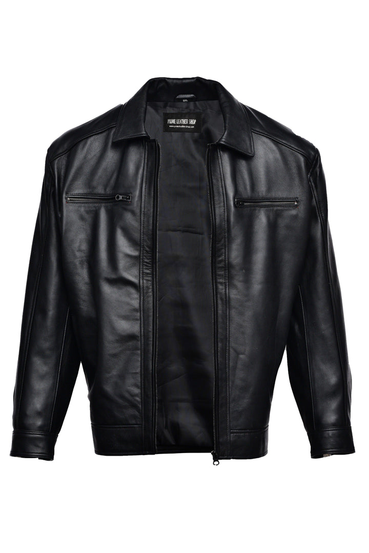 Musk Black Bomber Leather Jacket | Leather Jackets AU Primeleathershop