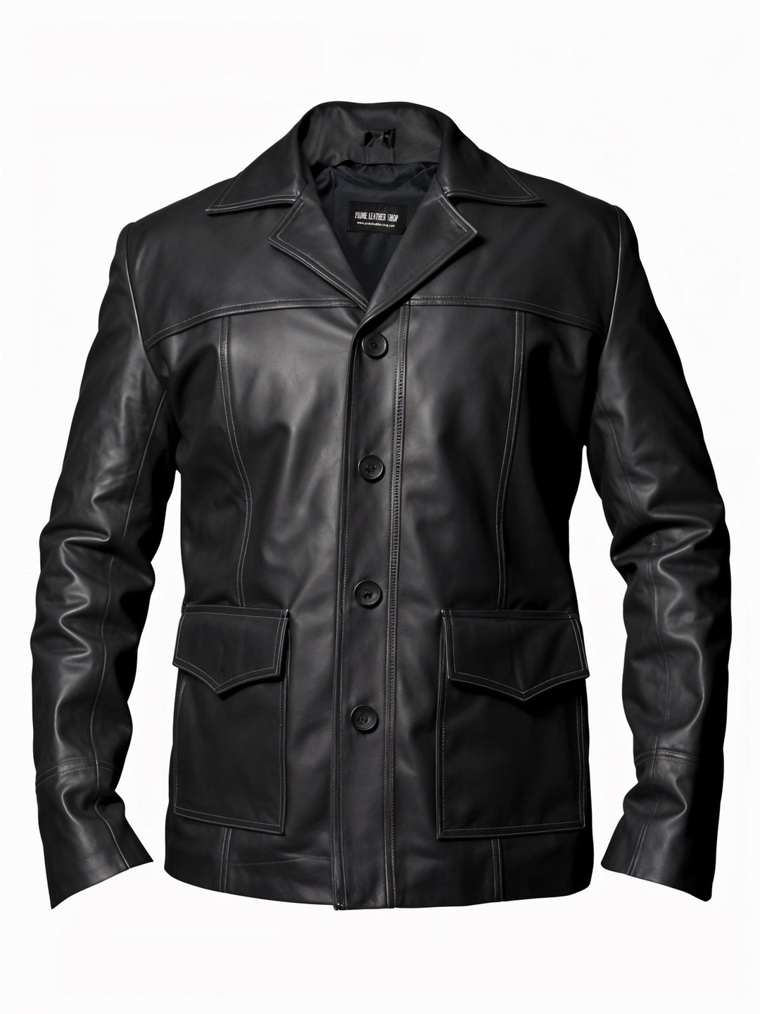 Rocky Black Leather Coat | Leather Jackets AU Primeleathershop