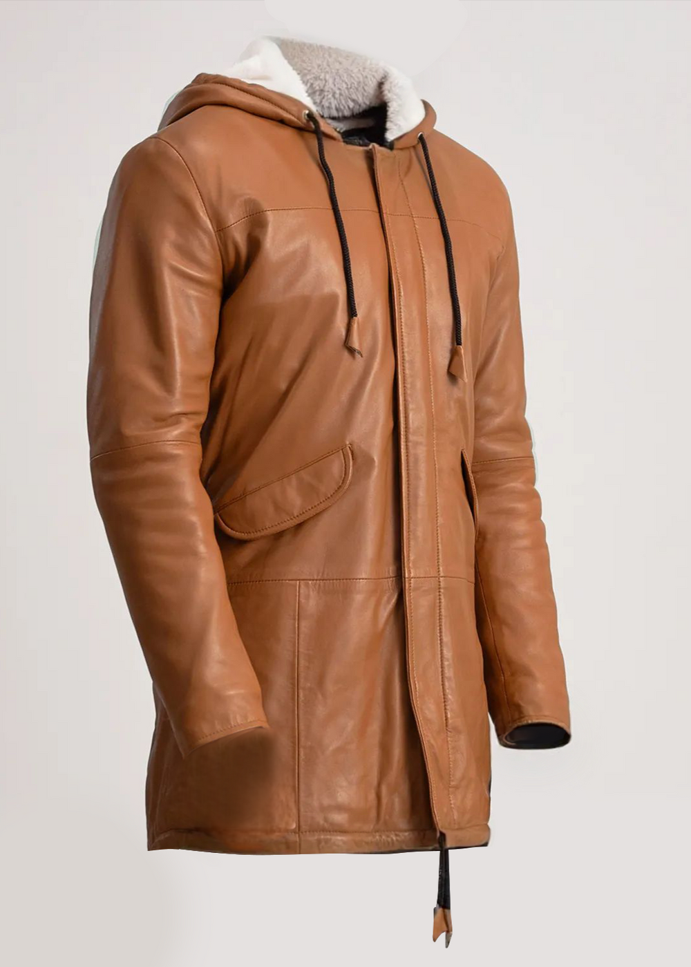 Tom Hanks Tan Long Leather Coat Men | Leather Jackets AU Primeleathershop