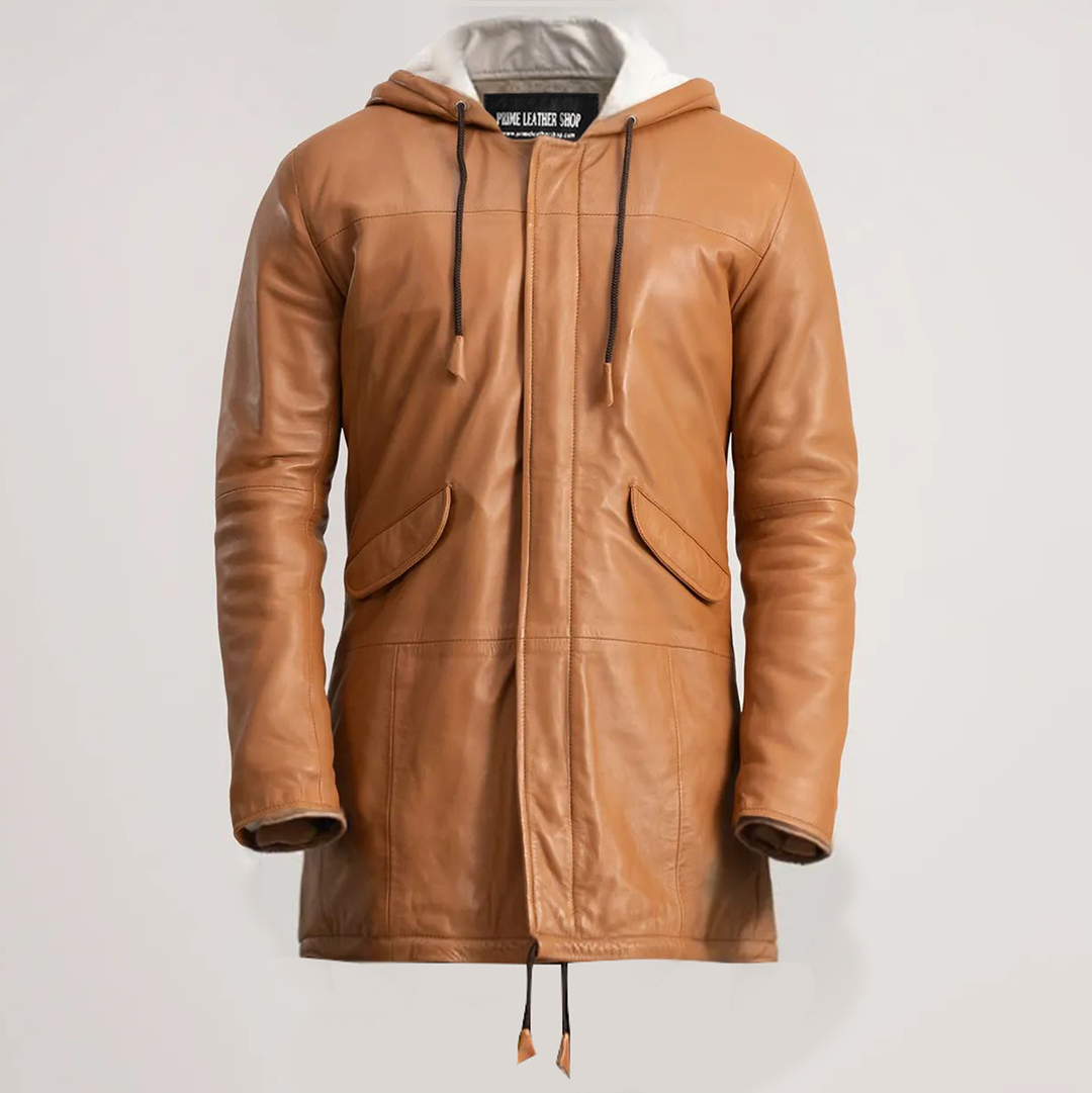 Tom Hanks Tan Long Leather Coat Men | Leather Jackets AU Primeleathershop