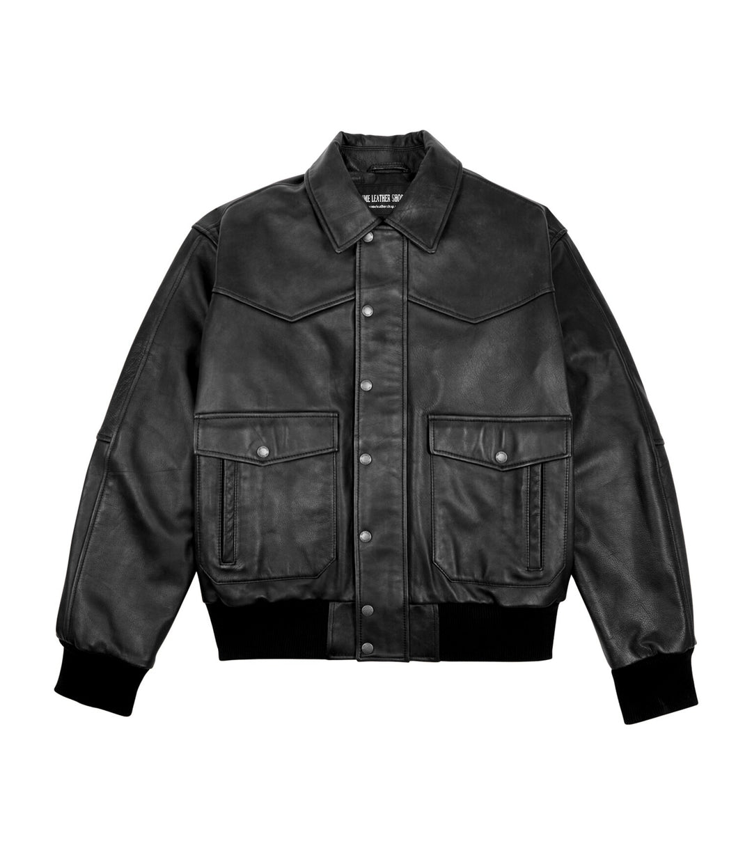 Weaving Wayfarer Black Bomber Jacket | Leather Jackets AU Primeleathershop