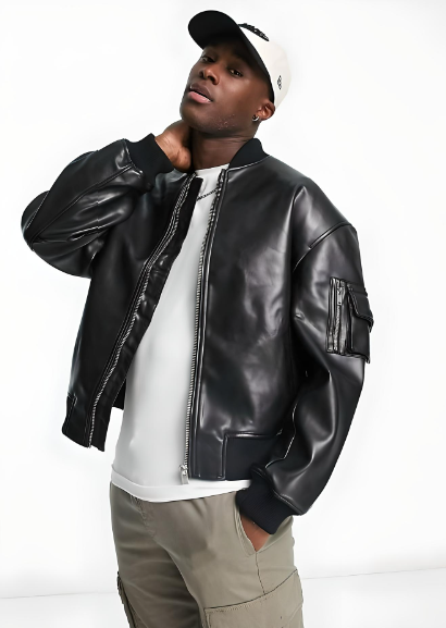 mens leather bomber jacket