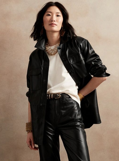 oversized leather jacket women