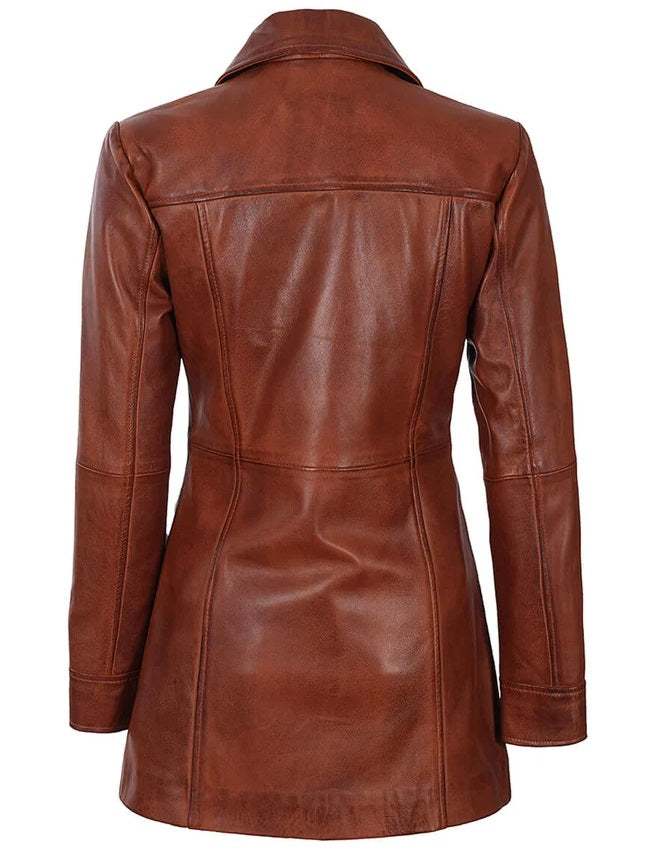 leather coat women
