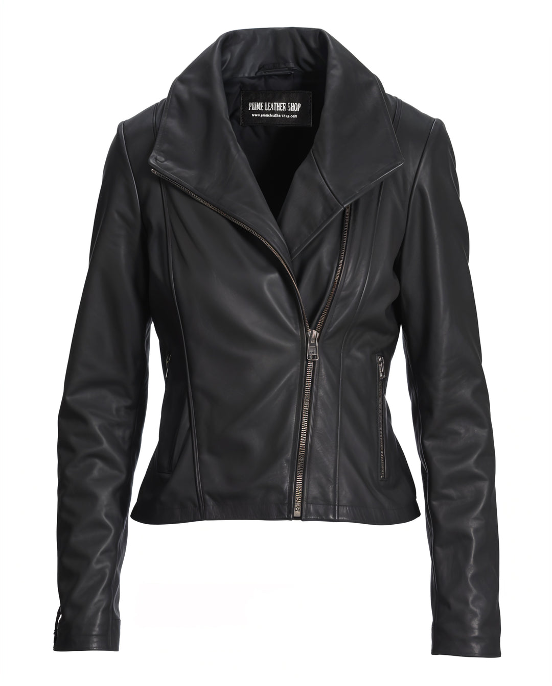 Cindy Classic Biker Leather Jacket - Primeleathershop