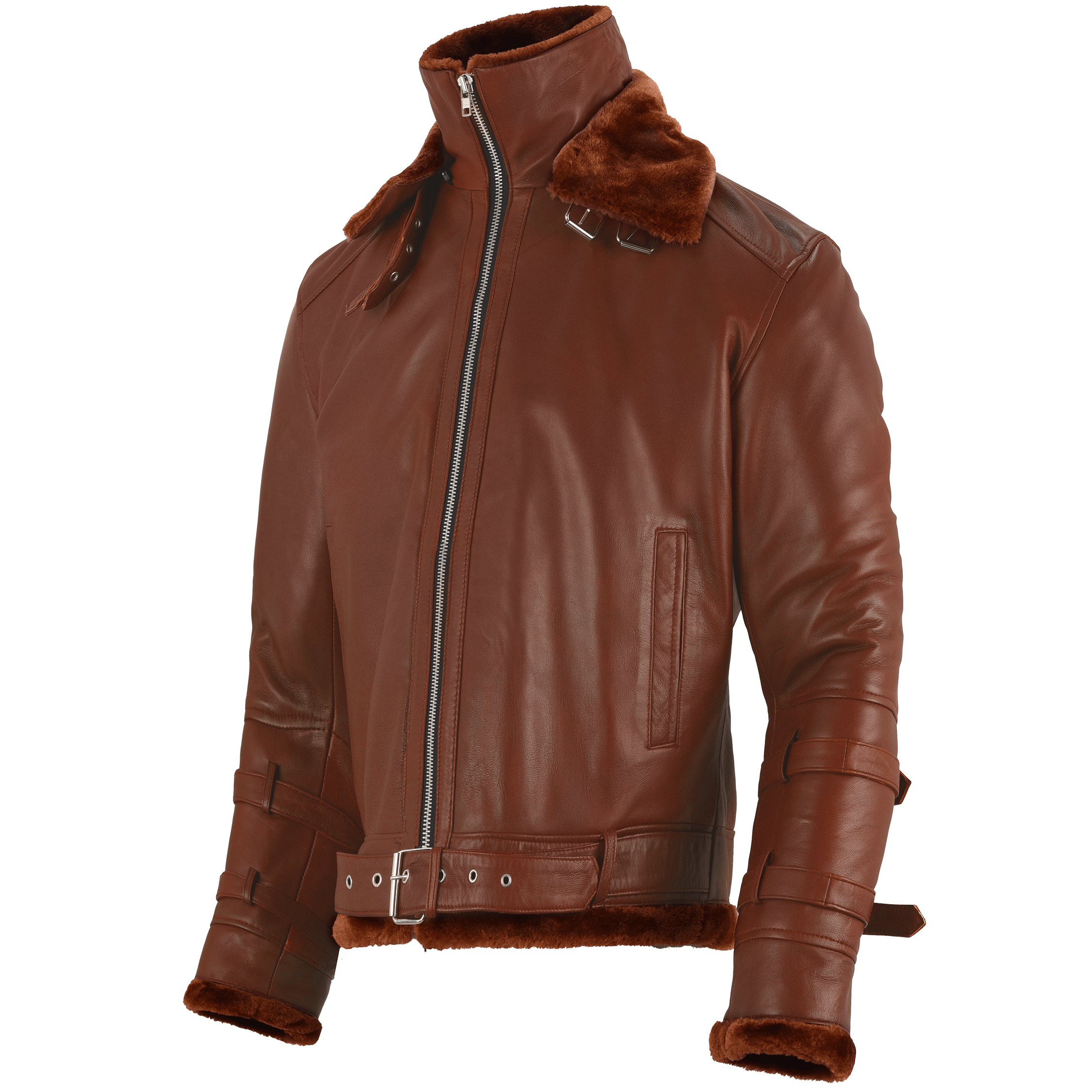 BraddPittShearlingLeatherJacke
