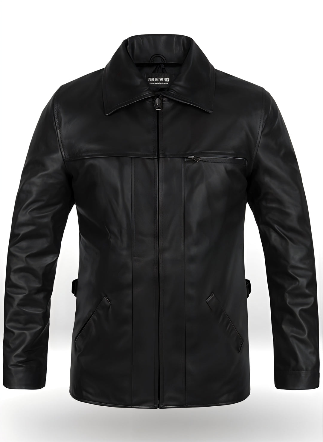 Drake Black Leather Coat - Primeleathershop