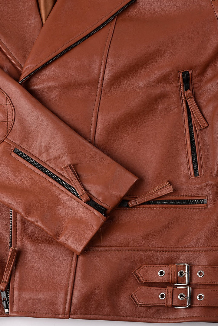 Brown Biker Leather Jacket