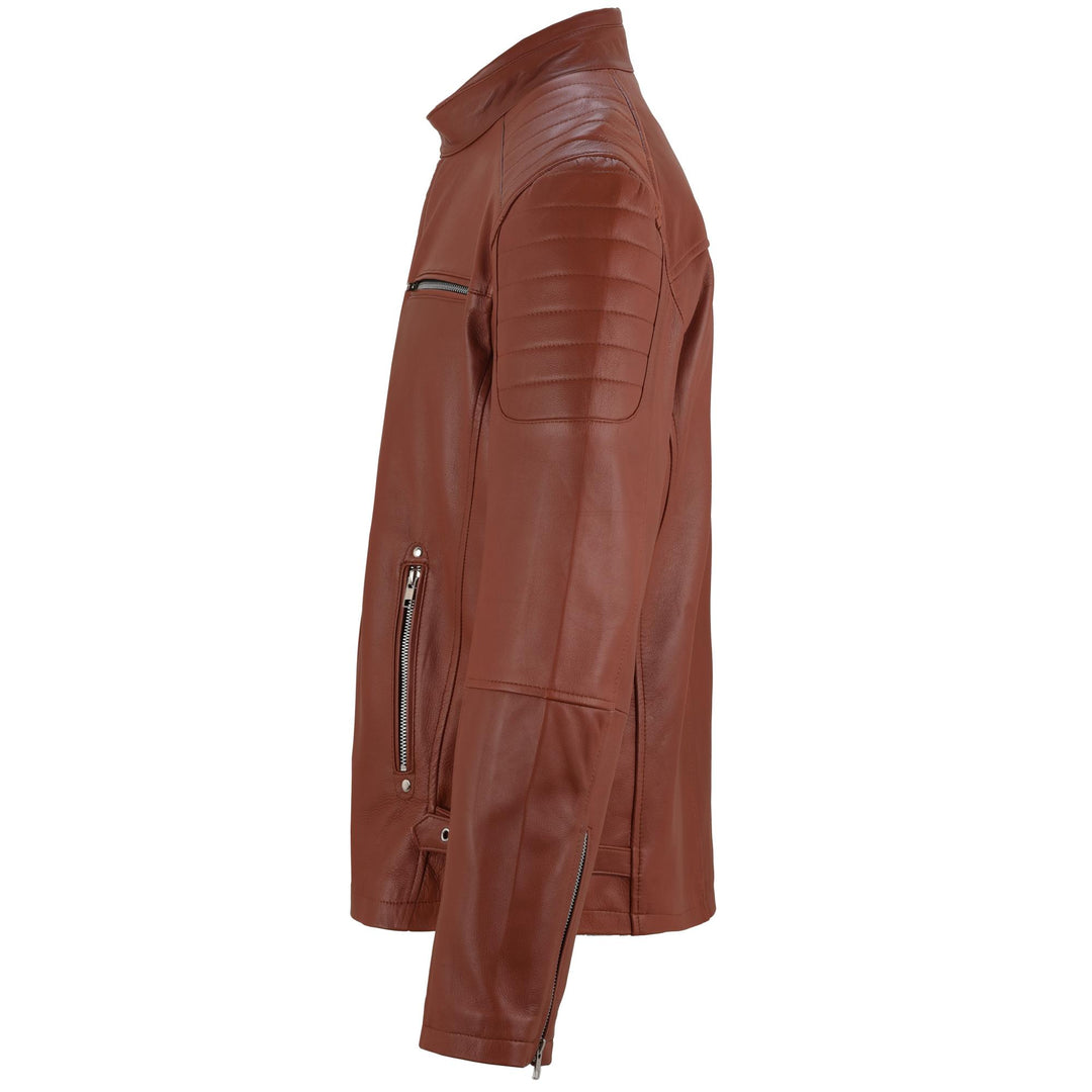 Bruno M Classic Brown Leather Jacket - Primeleathershop