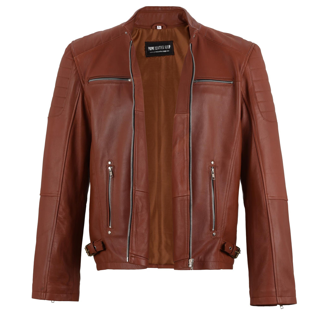 Bruno M Classic Brown Leather Jacket - Primeleathershop