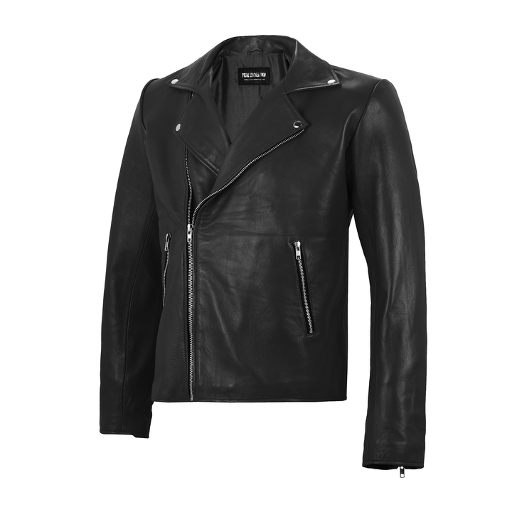 Black Leather Biker Jacket 