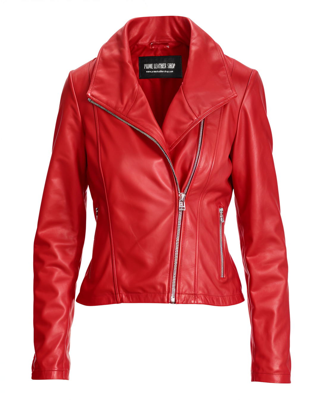 Cindy Classic Biker Leather Jacket - Primeleathershop