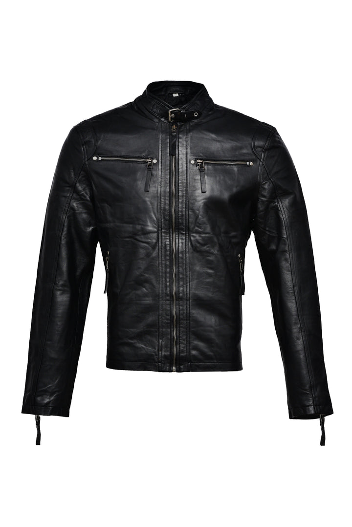 Black Bomber Leather Jacket