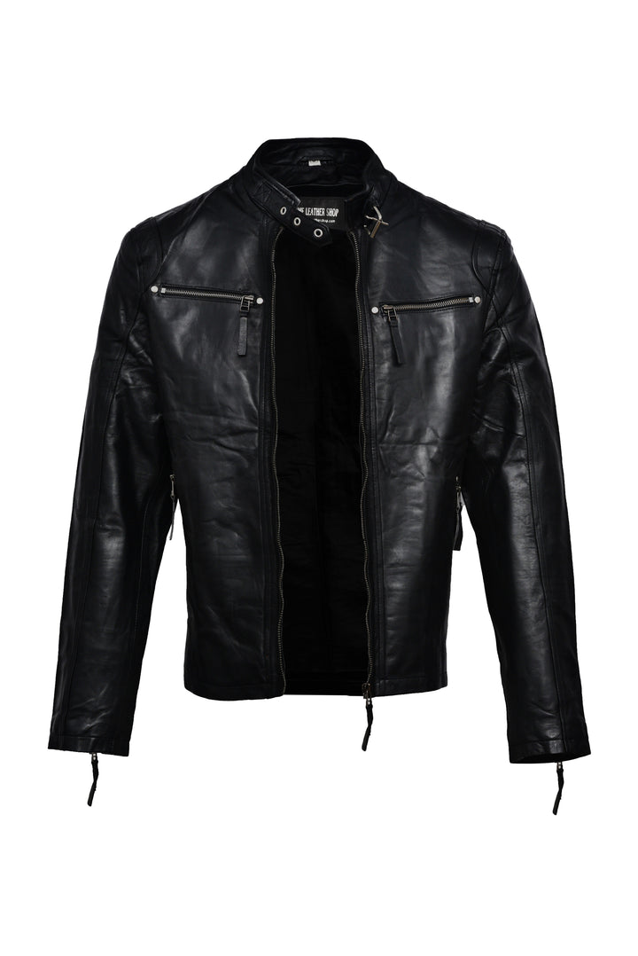 Black Bomber Leather Jacket