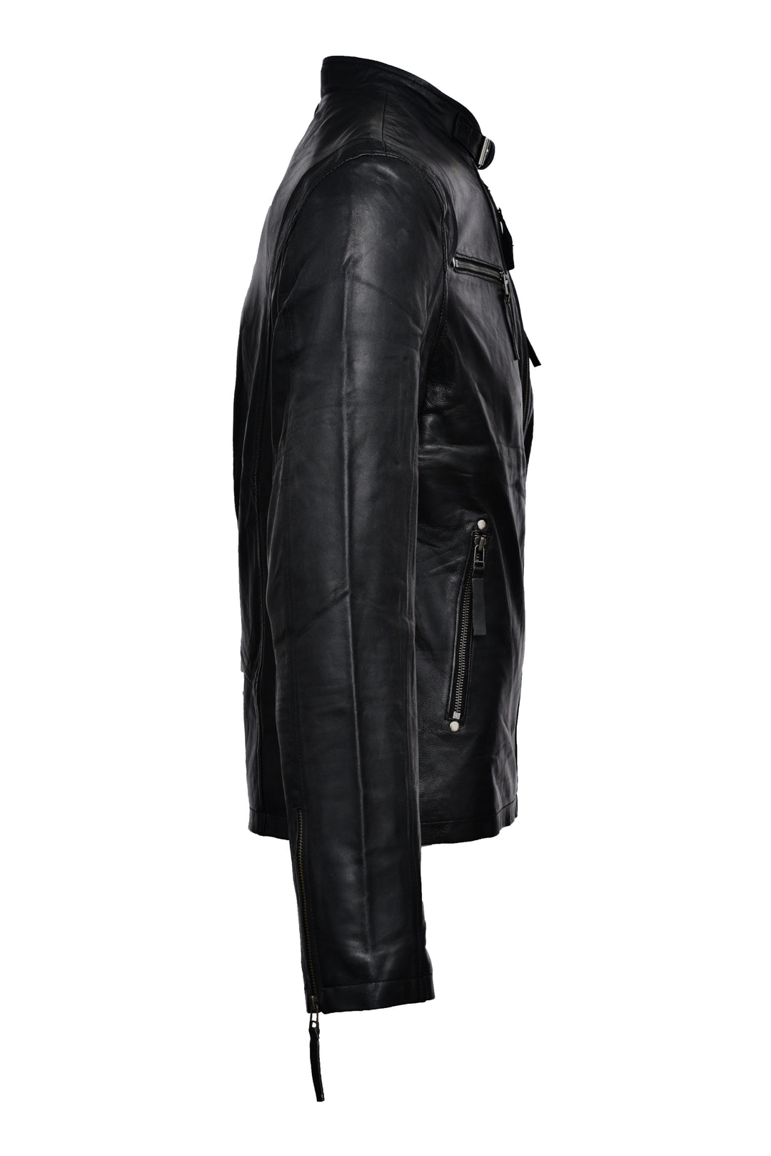 Black Bomber Leather Jacket2