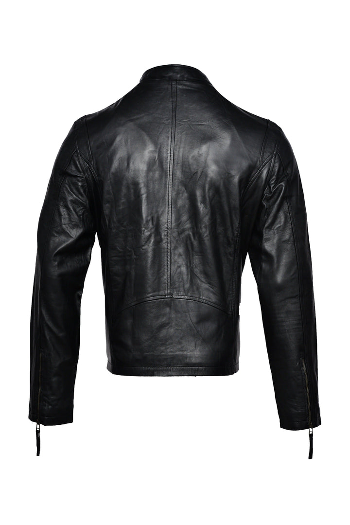 Eddy Black Bomber Leather Jacket - Primeleathershop