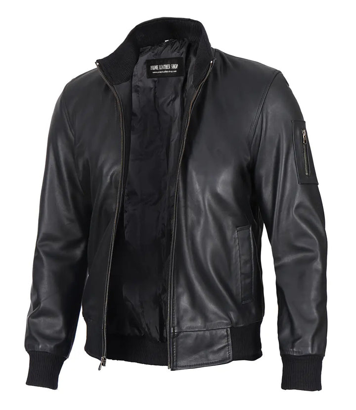 Slim-Fit Leather Jacket