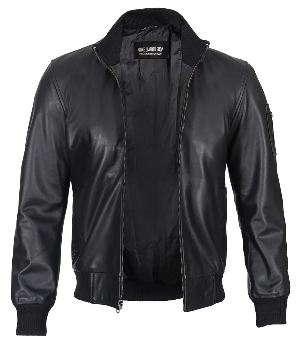 Slim-Fit Leather Jacket