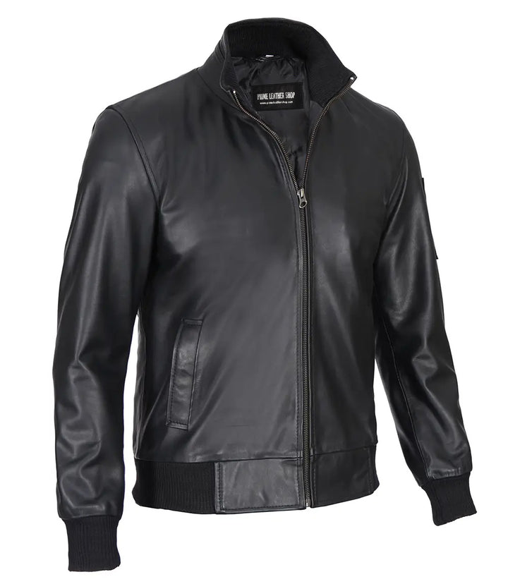 Slim-Fit Leather Jacket