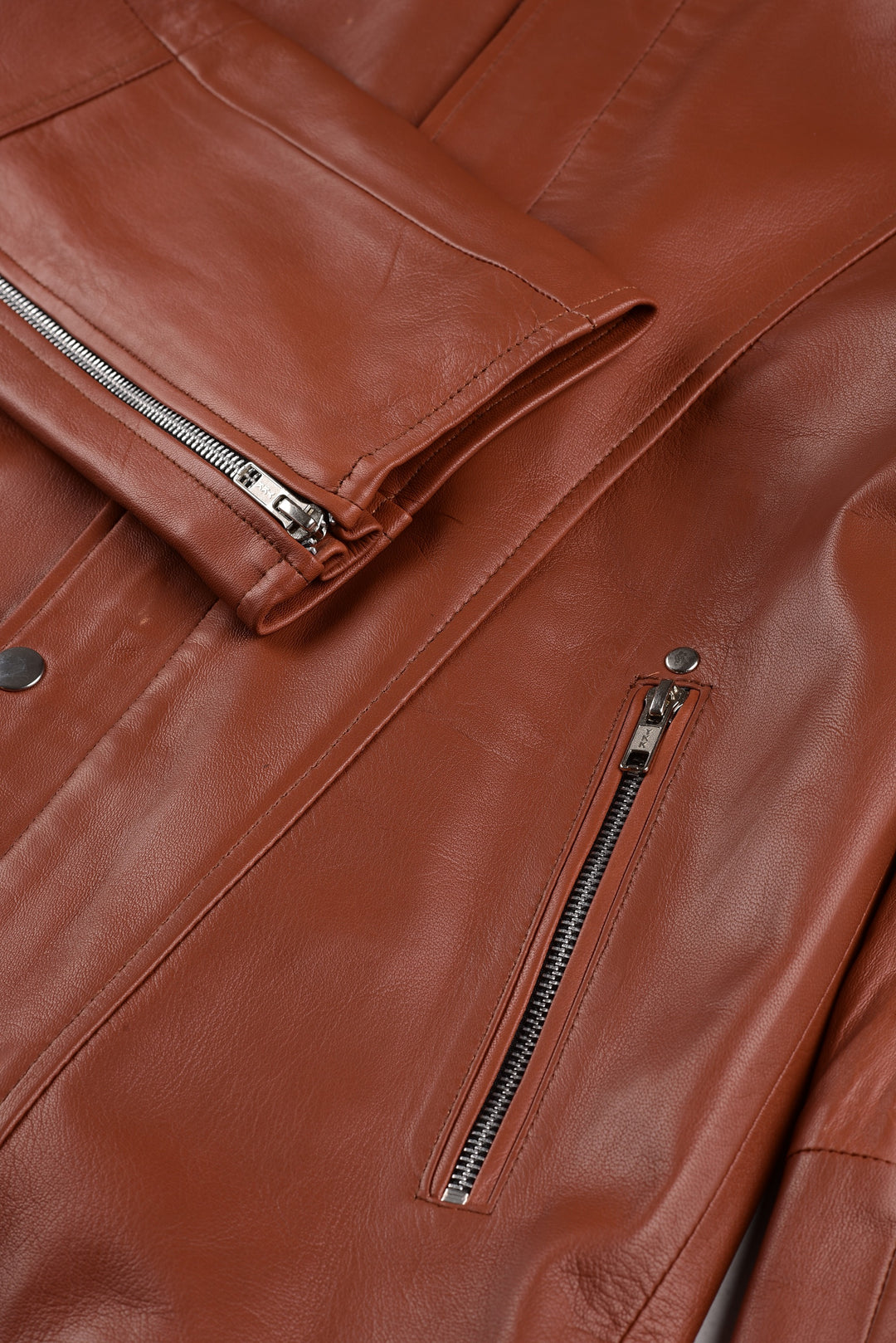 Brown bomber leather jacket