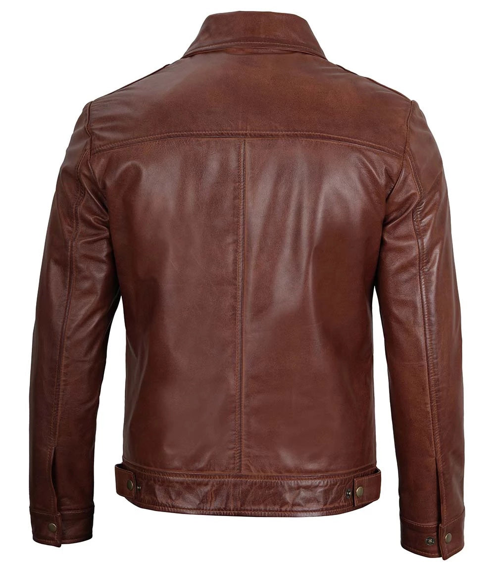 Brown Biker Leather Jacket - Primeleathershop