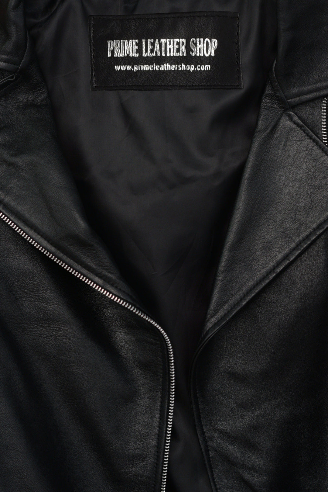 Angelina Black Biker Leather Jacket - Primeleathershop