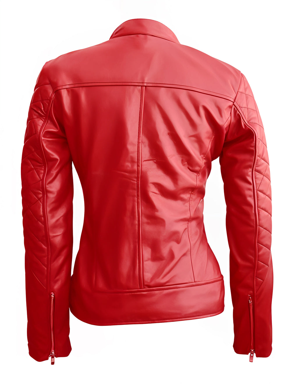 Marilyn Bomber Red Leather Jacket - Primeleathershop