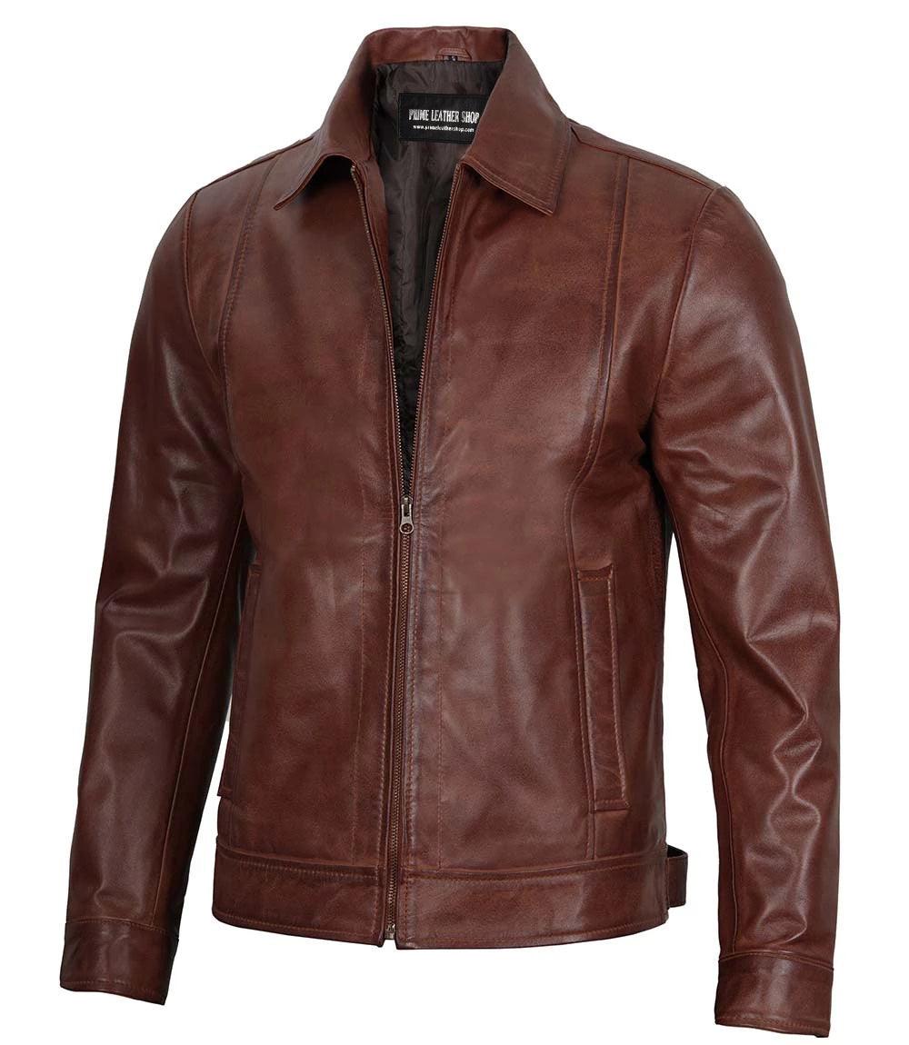 Brown Bomber Leather acket