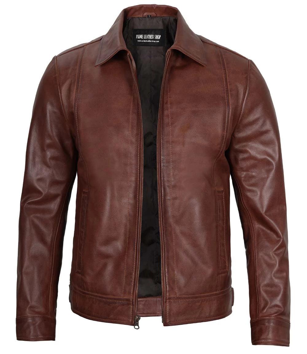 Brown Bomber Leather acket