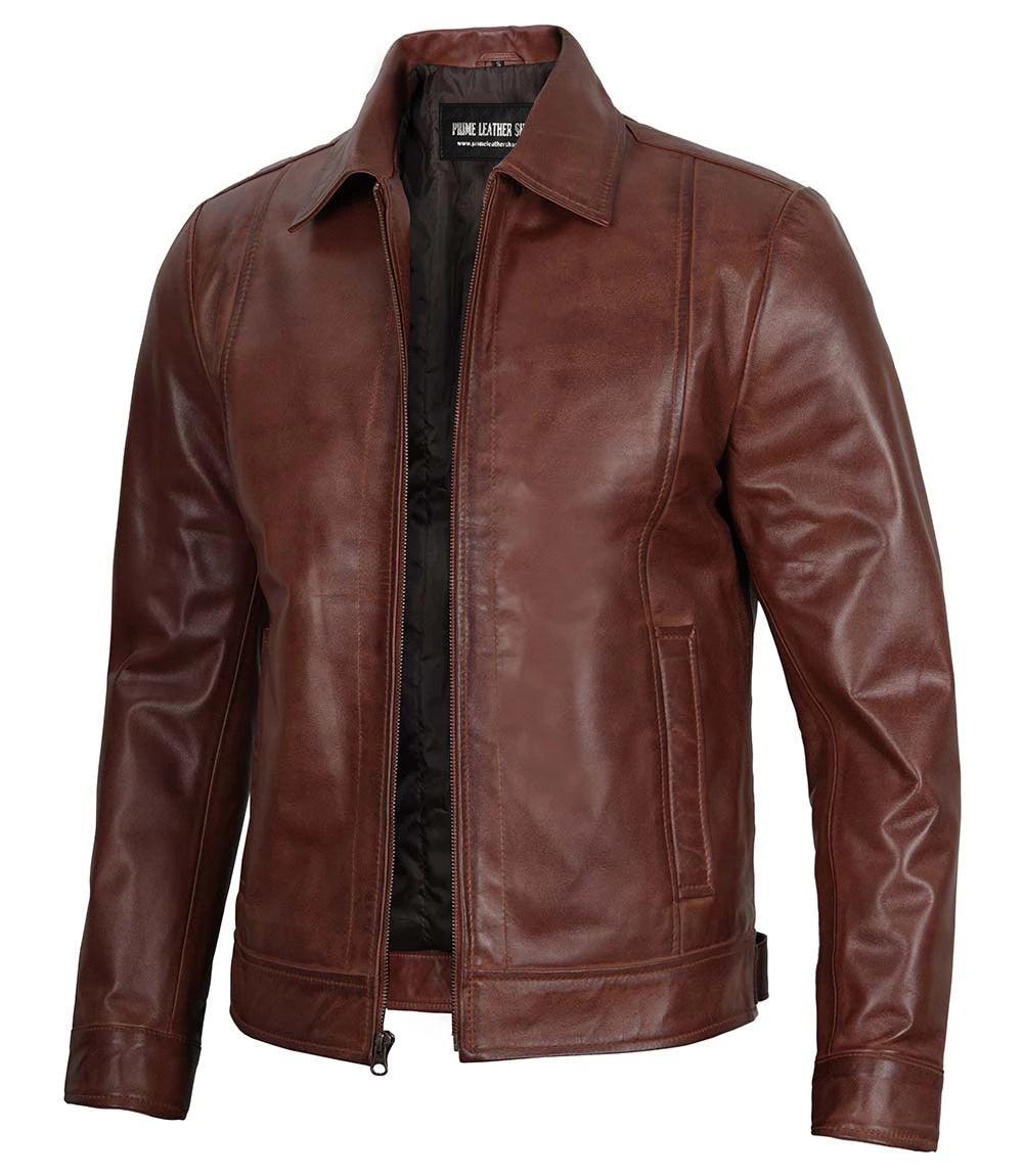 Brown Bomber Leather acket