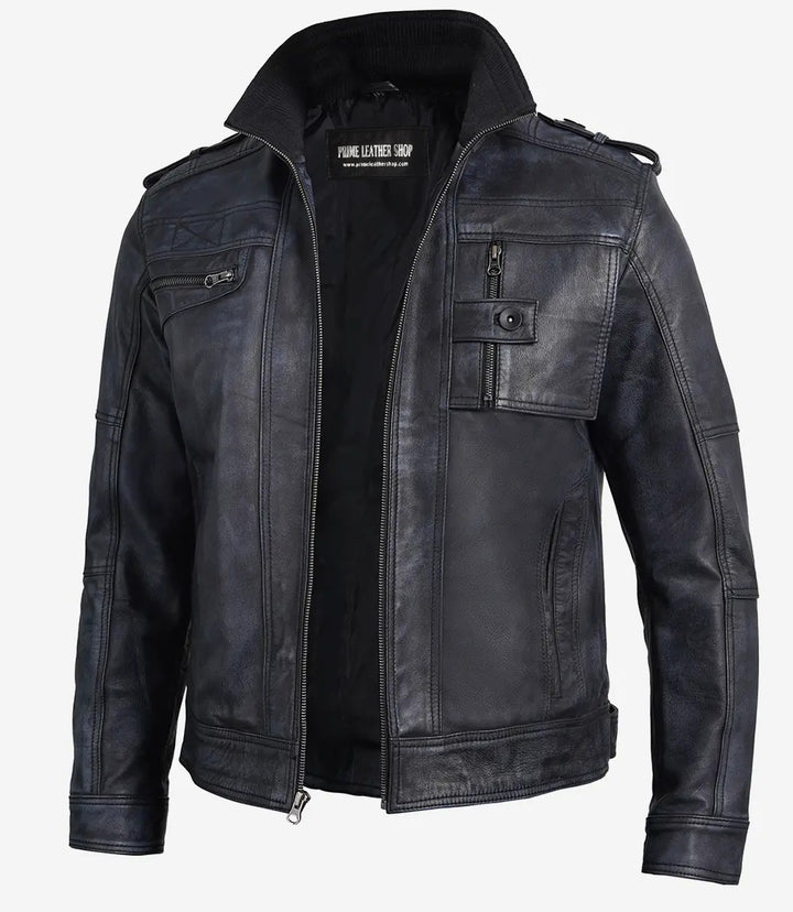 Black Leather Moto Jacket