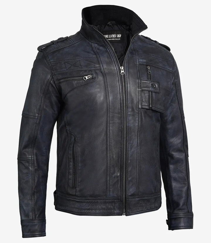 Black Leather Moto Jacket