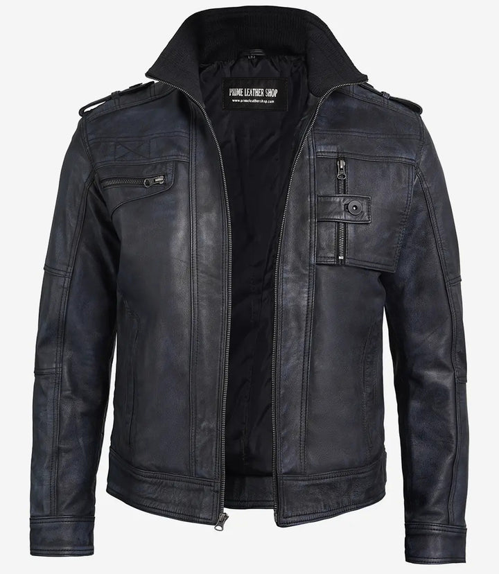 Black Leather Moto Jacket