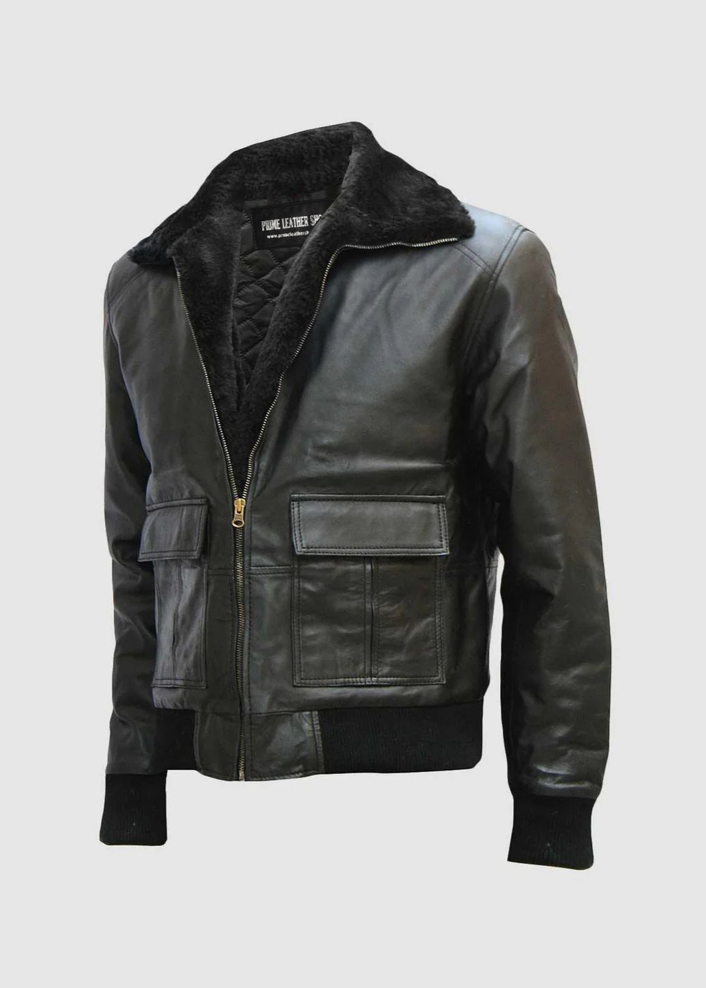 bomber leather jacket men