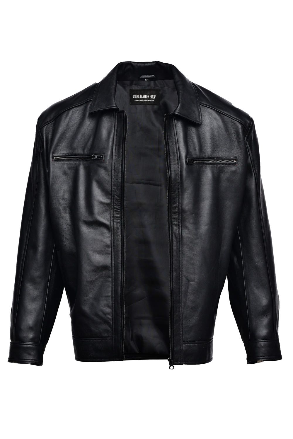 Musk Black Bomber Leather Jacket - Primeleathershop