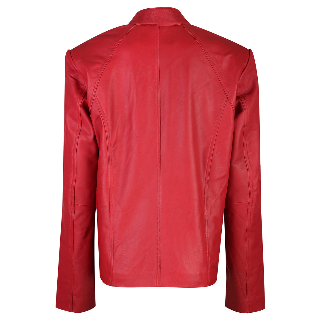 red leather jacket