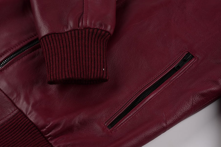 Maroon Leather Jacket Women1