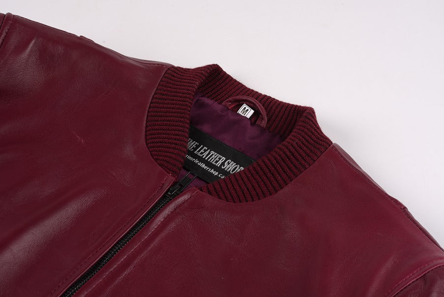 Maroon Leather Jacket Women