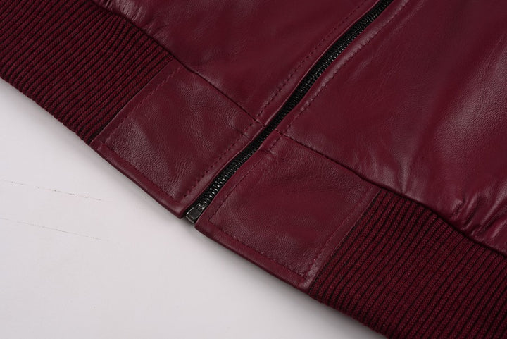 Maroon Leather Jacket Women