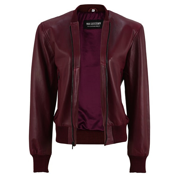 Maroon Leather Jacket Women