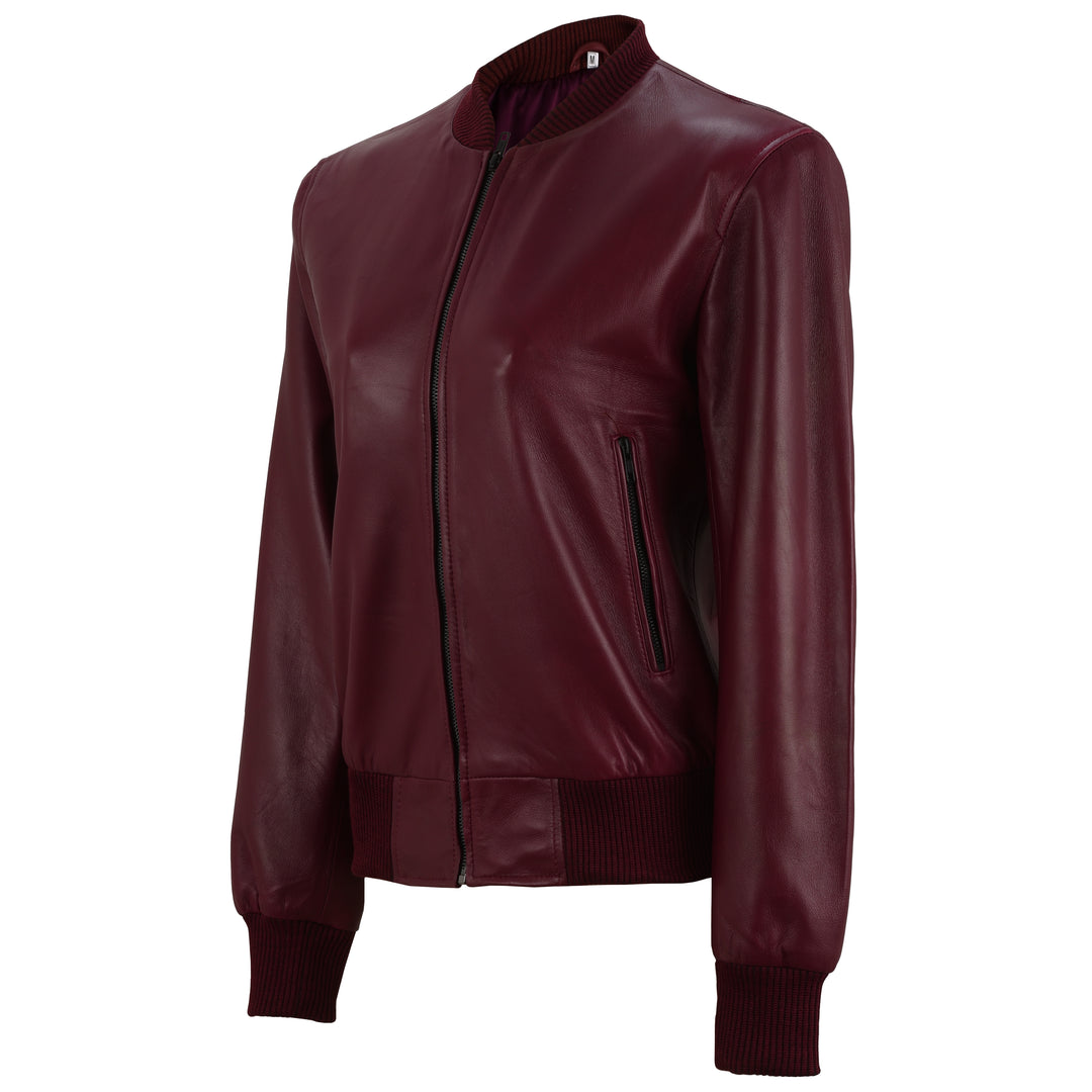 Maroon Leather Jacket Women