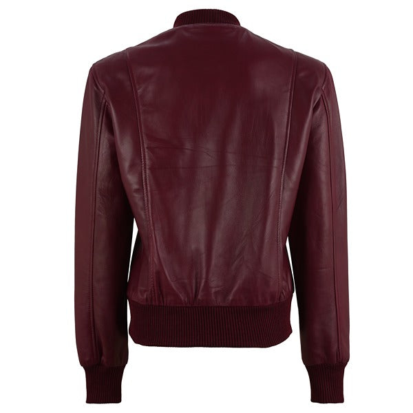 Maroon Leather Jacket Women