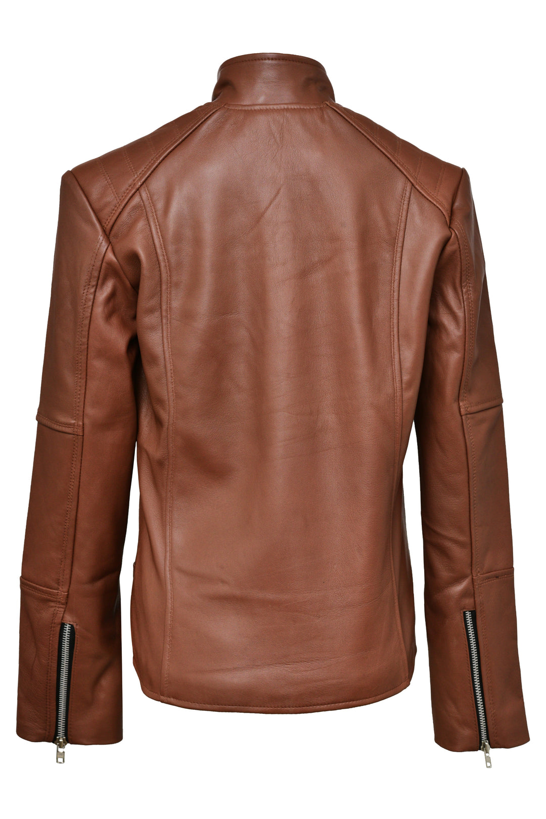 Serena Brown Biker Leather Jacket - Primeleathershop