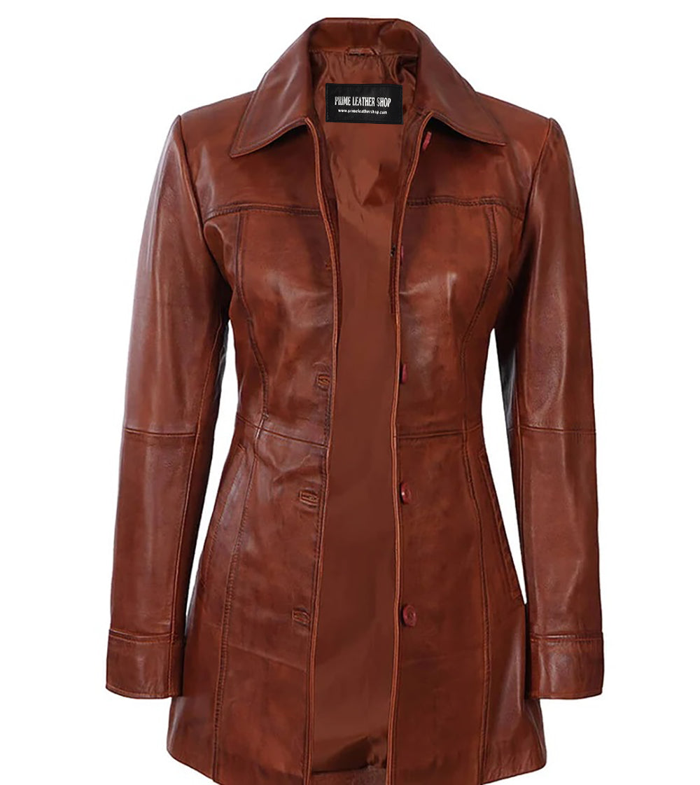 brown Leather coat