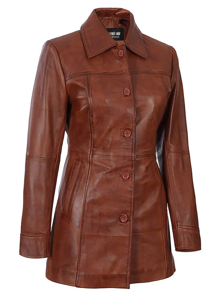 brown Leather coat